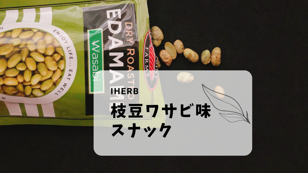 アイハーブ購入。高たんぱく質低カロリーの枝豆ワサビ味スナック